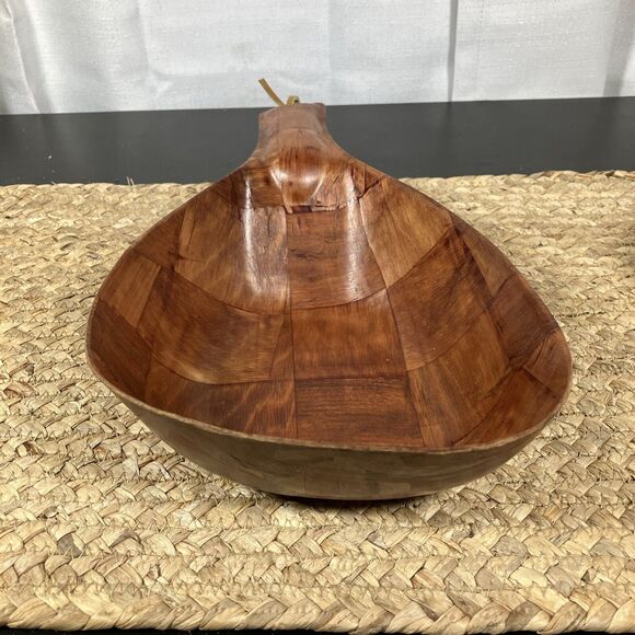 Vintage Woven Wood Water Scooper Made In Taiwan Armbee - Picture 2 of 7